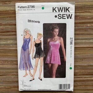 UNCUT Sewing Pattern Kwik Sew 2796 Leotard Skirt Skating Dance Costume XS to XL